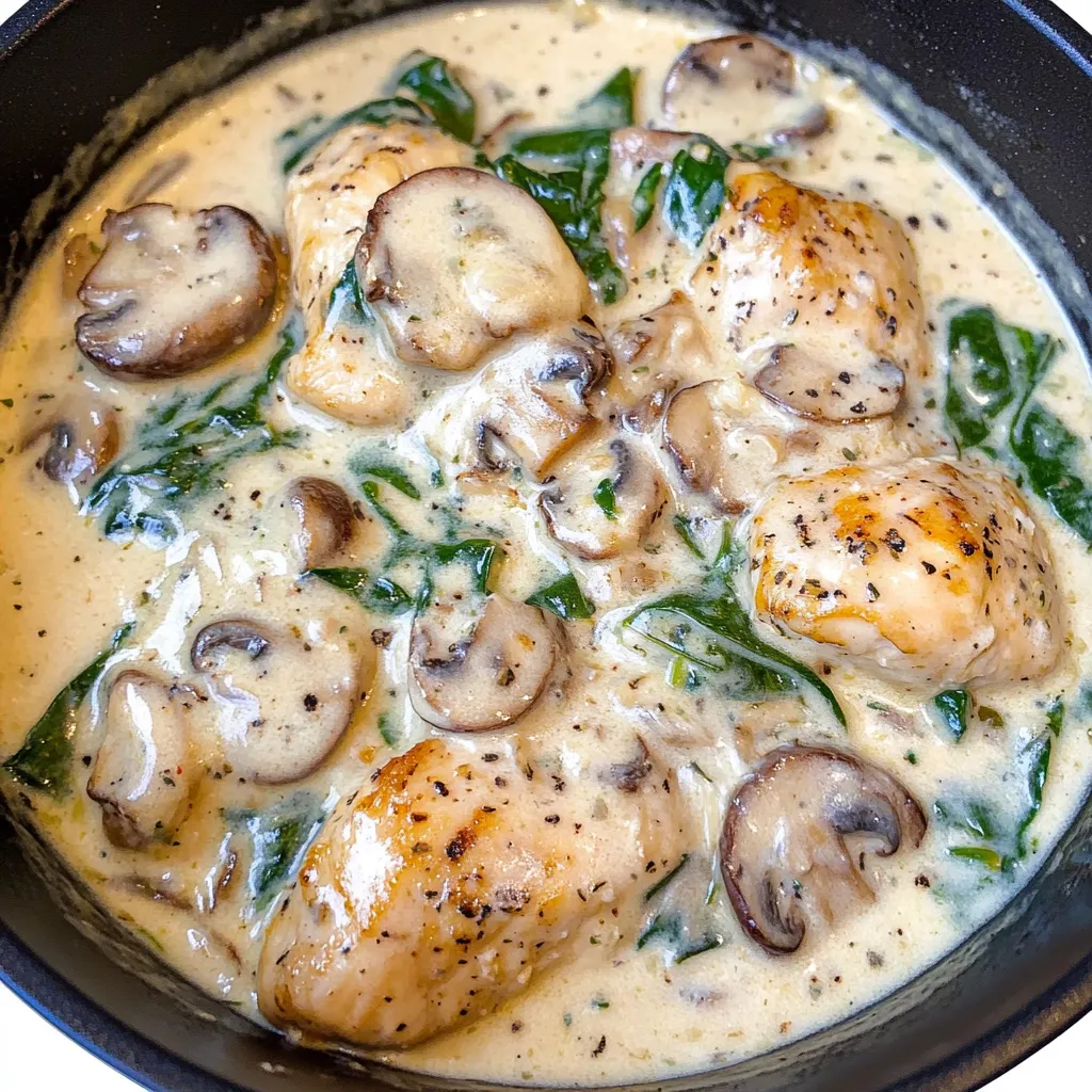 Tips for Creamy Chicken Mushroom with Garlic, Parmesan, and Spinach!