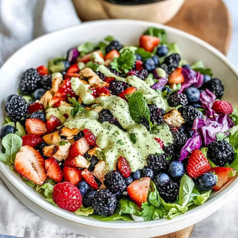 Superfood Berry Salad with Creamy Lemon Herb Dressing Recipe