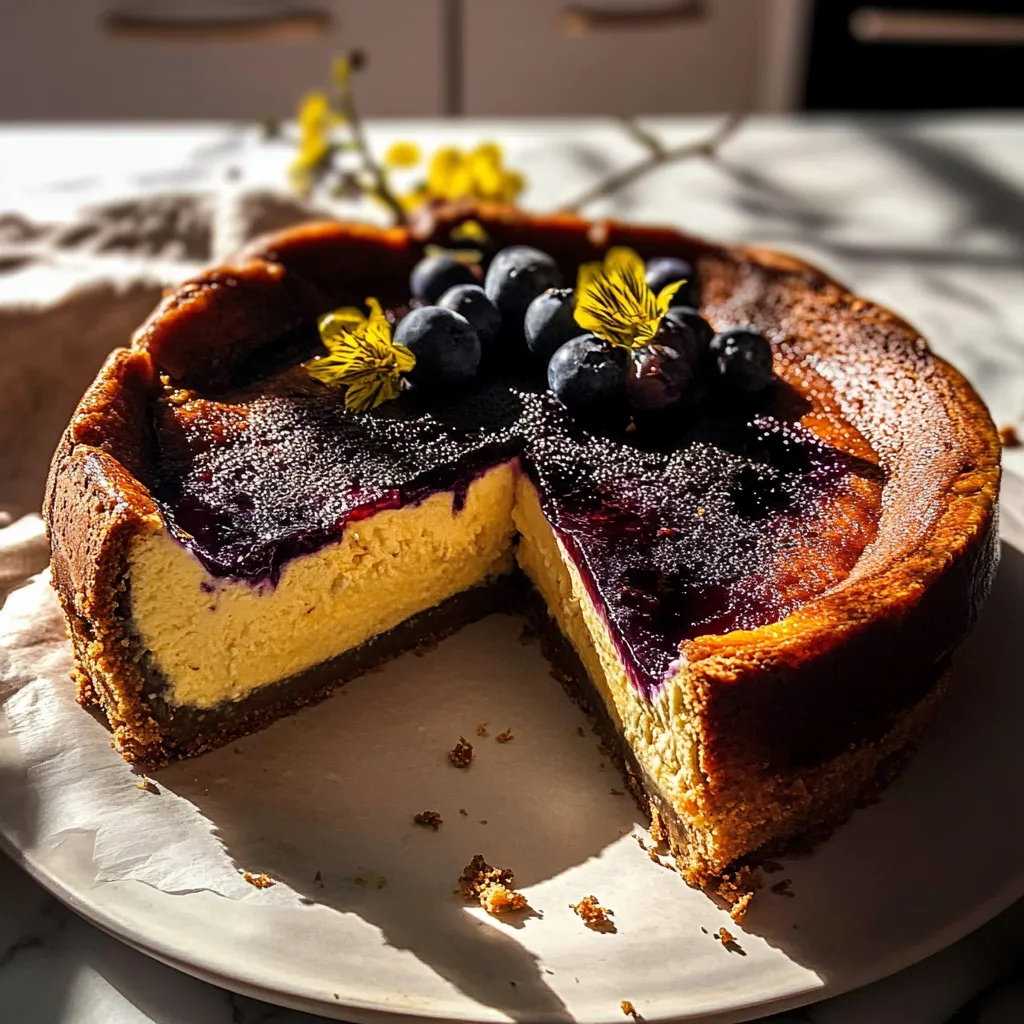 Tips for Custardy Burnt Basque Blueberry Cheesecake.