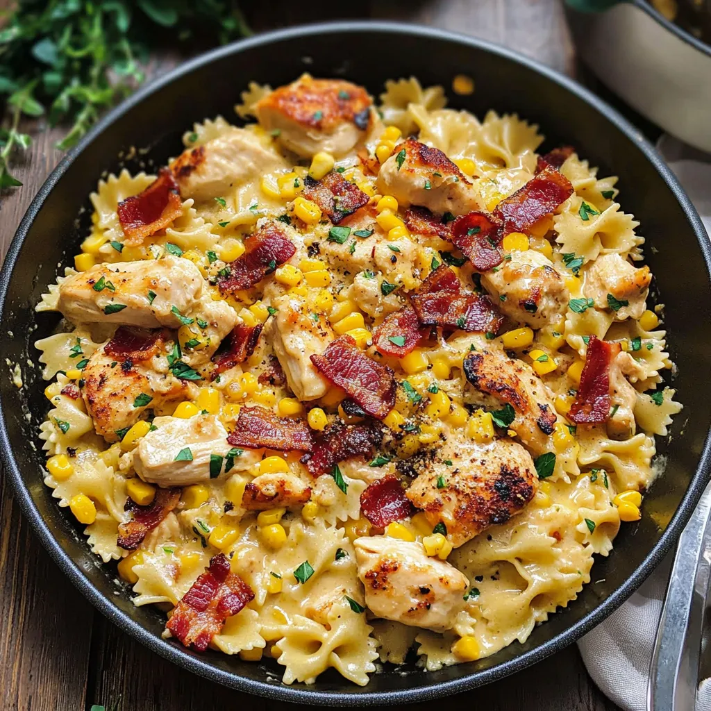 Tips for Creamy Chicken and Corn Pasta with Bacon