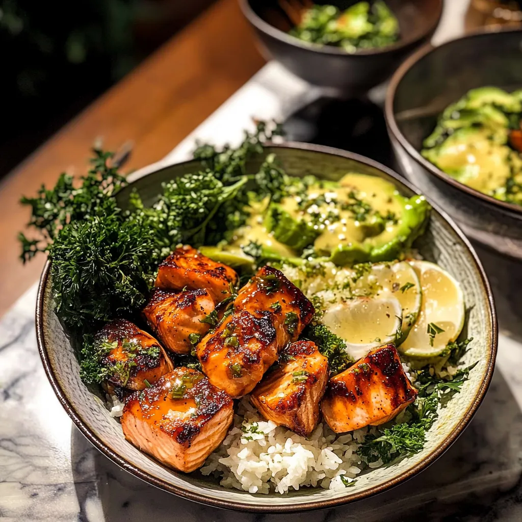 Tips for Spicy Honey Mustard Salmon Bowls.