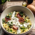 20 Minute Orzo Carbonara with Crispy Prosciutto and Burrata Dish
