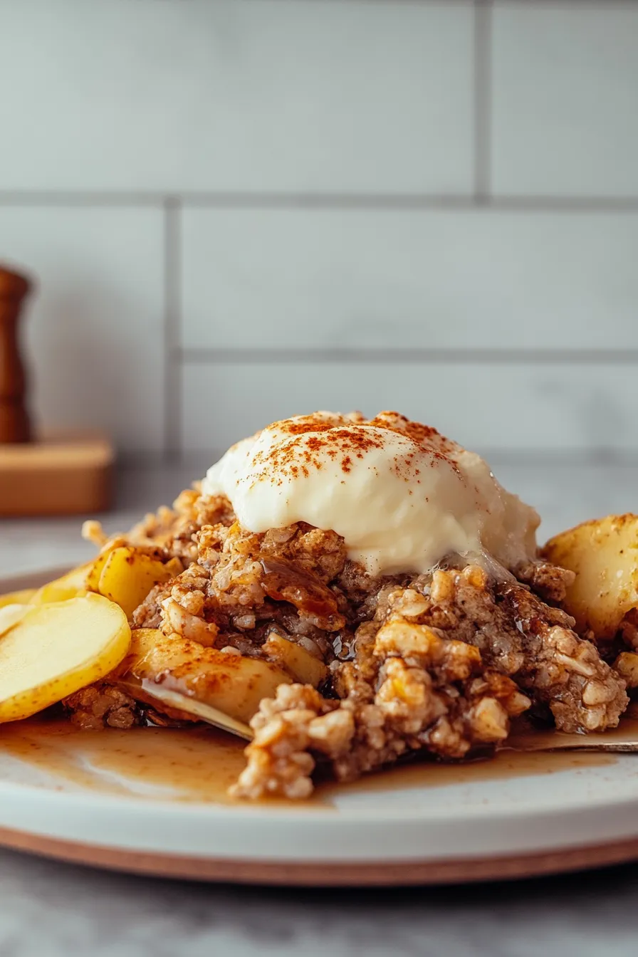 Apple Crisp with Vanilla Ice Cream