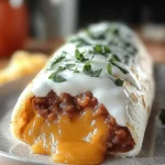 Delicious Beefy Melt Burrito on a Plate