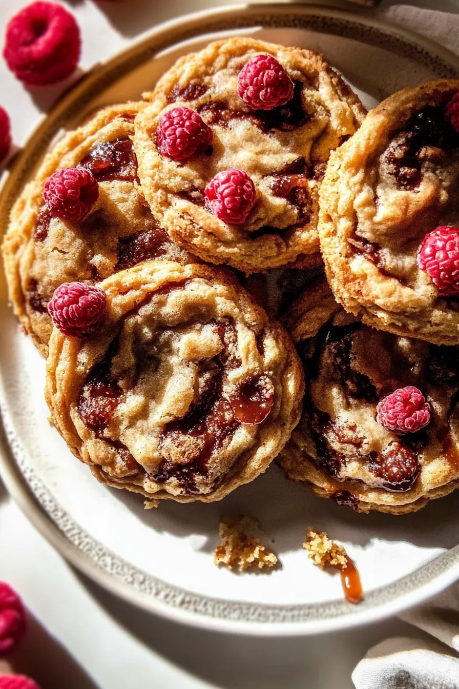 Brown Butter Raspberry White Chocolate Cookies.