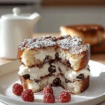 Delicious Cannoli French Toast on a Plate