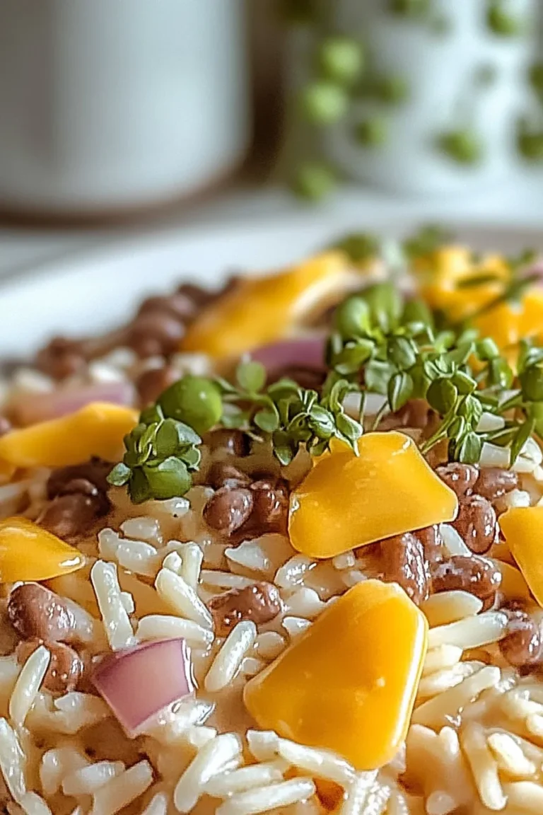 Cheeseburger Orzo Delight Plate Presentation