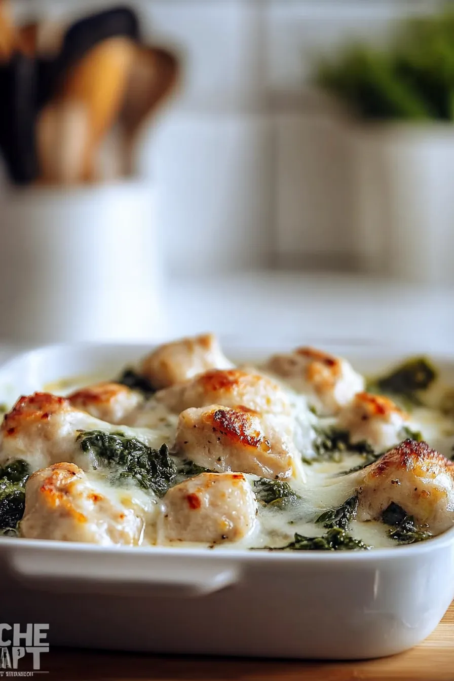 Chicken and Spinach Casserole with Cream Cheese