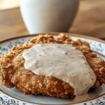 Crispy Chicken Fried Steak Plated with Gravy