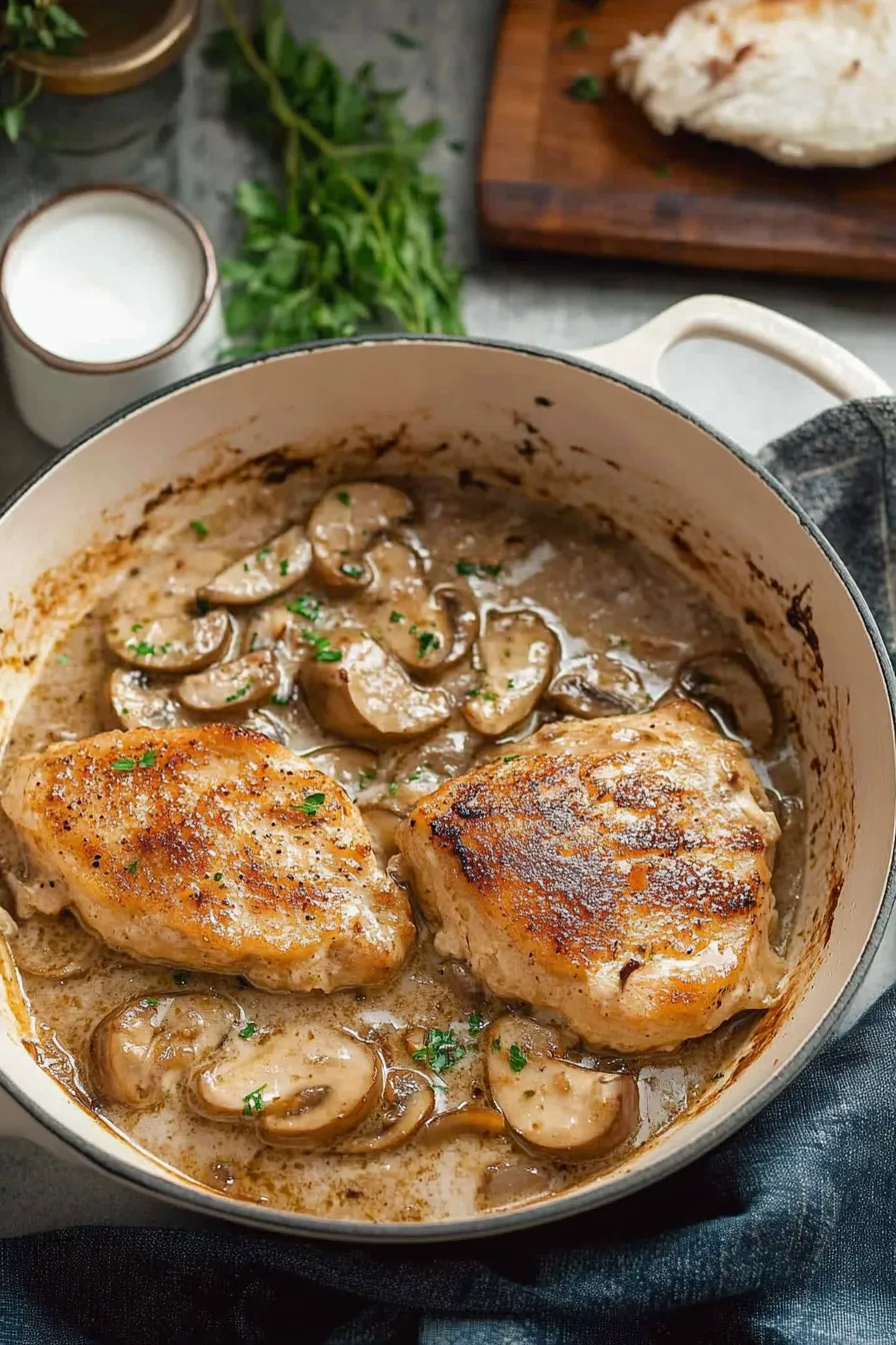Chicken Marsala Plate with Fresh Herbs
