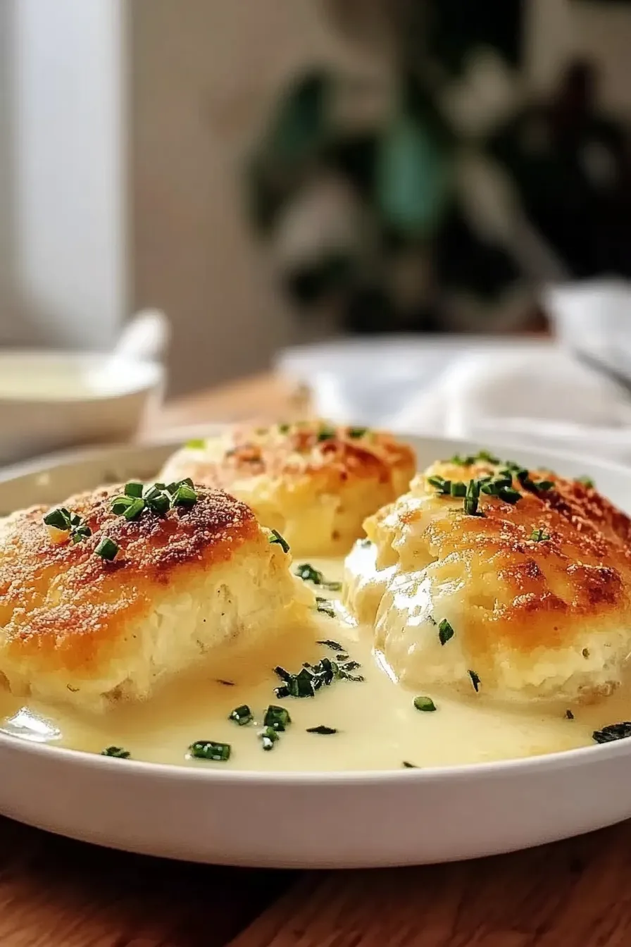 Chicken Pillows with Creamy Parmesan Sauce
