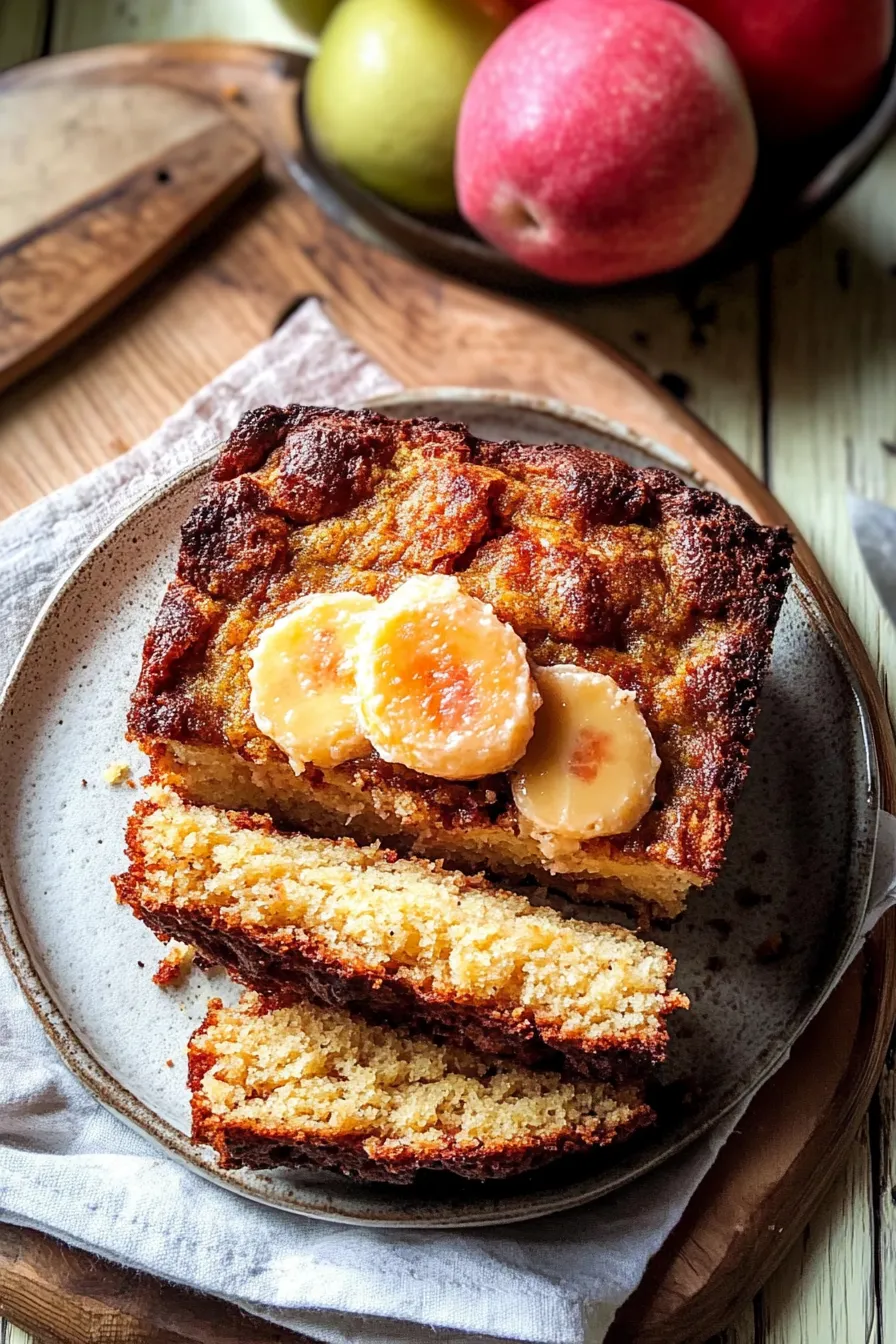 Cinnamon Crunch Peach Muffin Bread.