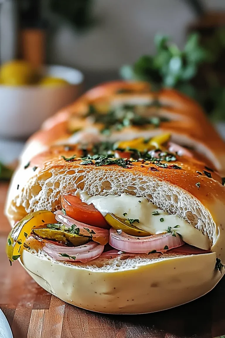 Classic Italian Muffuletta Sandwich on Plate