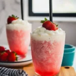 Delicious Dirty Strawberry Soda with Coffee Creamer