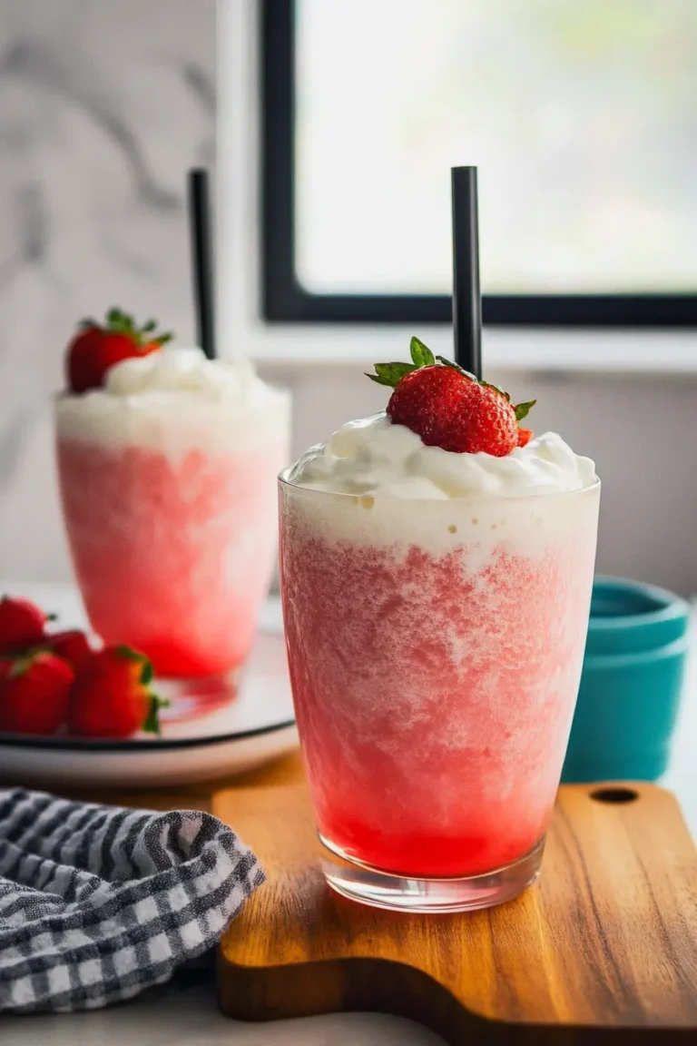 Delicious Dirty Strawberry Soda with Coffee Creamer