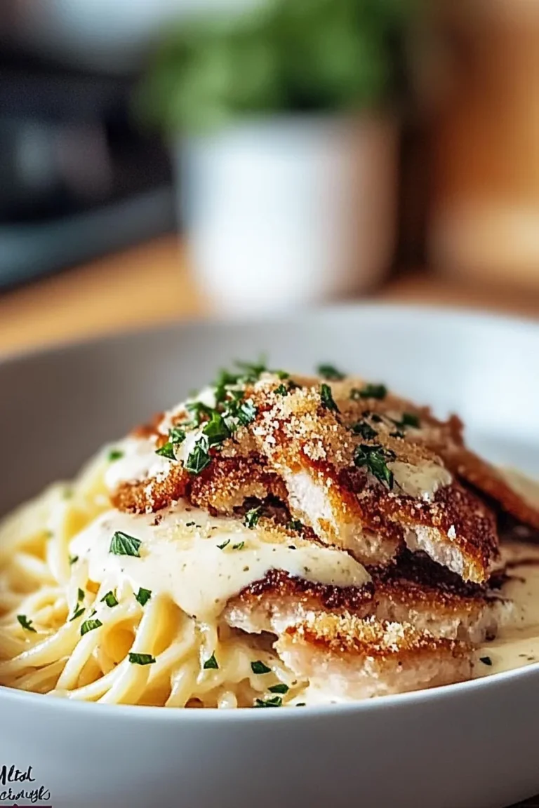 Creamy Carbonara with Crispy Chicken & Bacon Plated Dish
