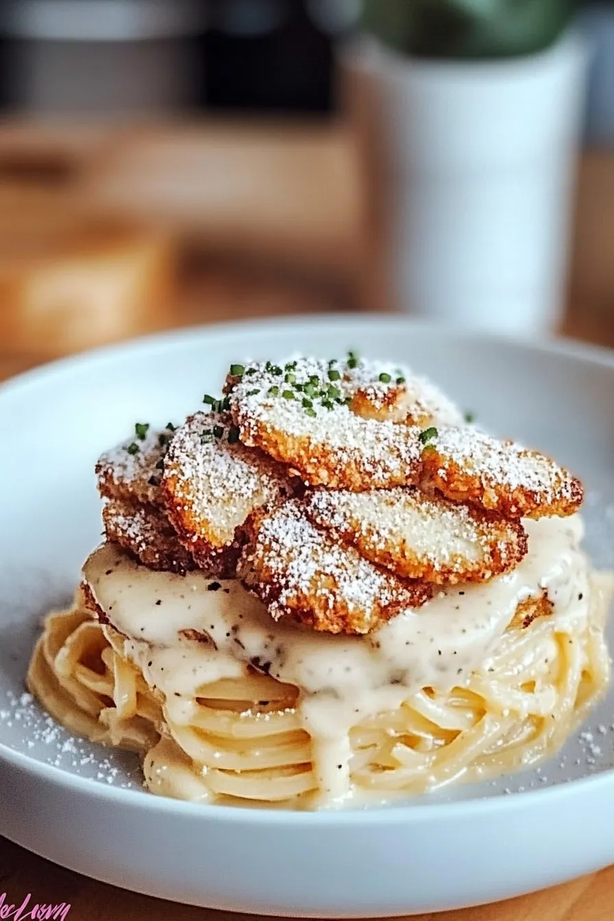 Creamy Carbonara with Crispy Chicken & Bacon