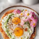 Crispy Feta Fried Eggs on a Plate