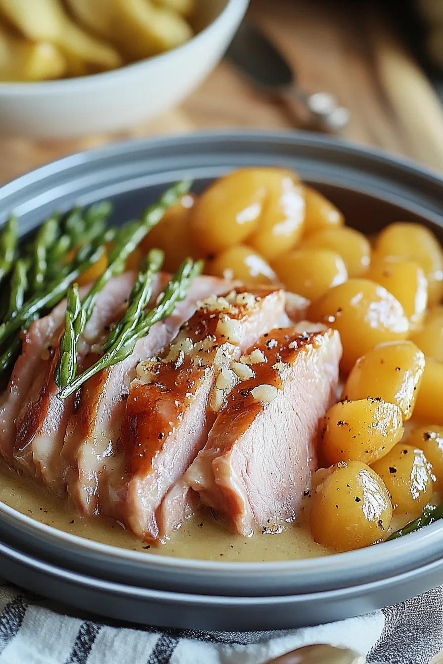 Crockpot Ham, Green Beans and Potatoes Recipe