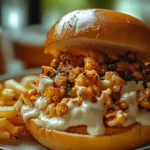 Delicious Cajun Chicken Sloppy Joes on a Plate