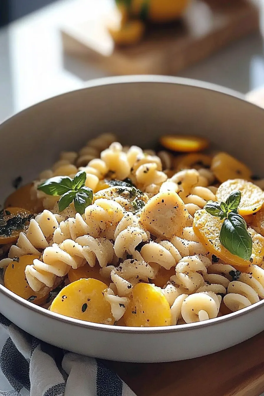 Delicious Summer Squash Pasta Skillet Ready to Serve