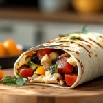 Easy Chipotle Ranch Grilled Chicken Burrito on a Plate