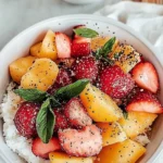 Easy Summer Peach Watermelon Salad in a Bowl