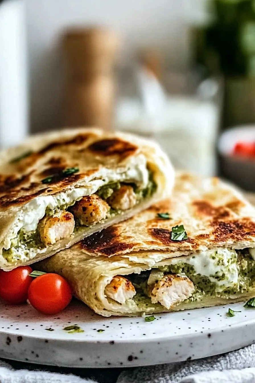 Flavor-Packed Bruschetta Chicken Pesto Wraps Recipe