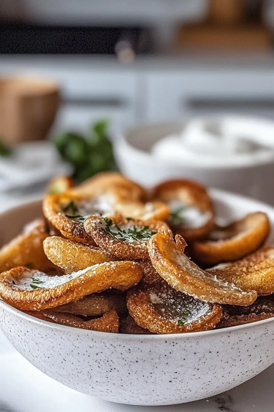 Fried Sliced Mushrooms with Ranch