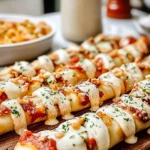 Delicious Garlic Butter Bacon Alfredo Pizza Twists