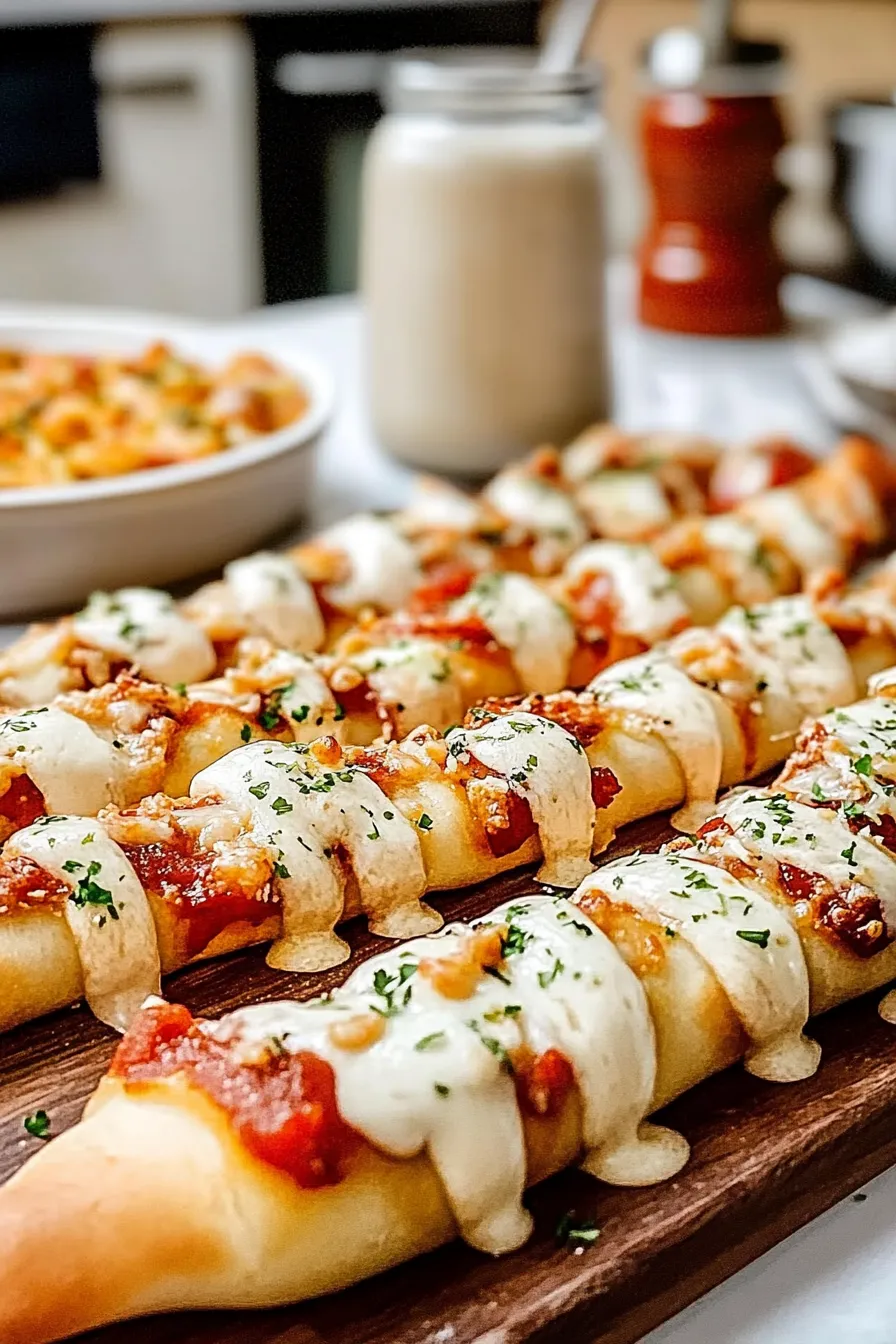 Delicious Garlic Butter Bacon Alfredo Pizza Twists