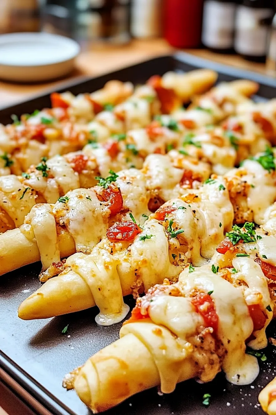 Garlic Butter Bacon Alfredo Pizza Twists