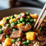 Garlic Butter Steak Fried Rice Served in a Bowl