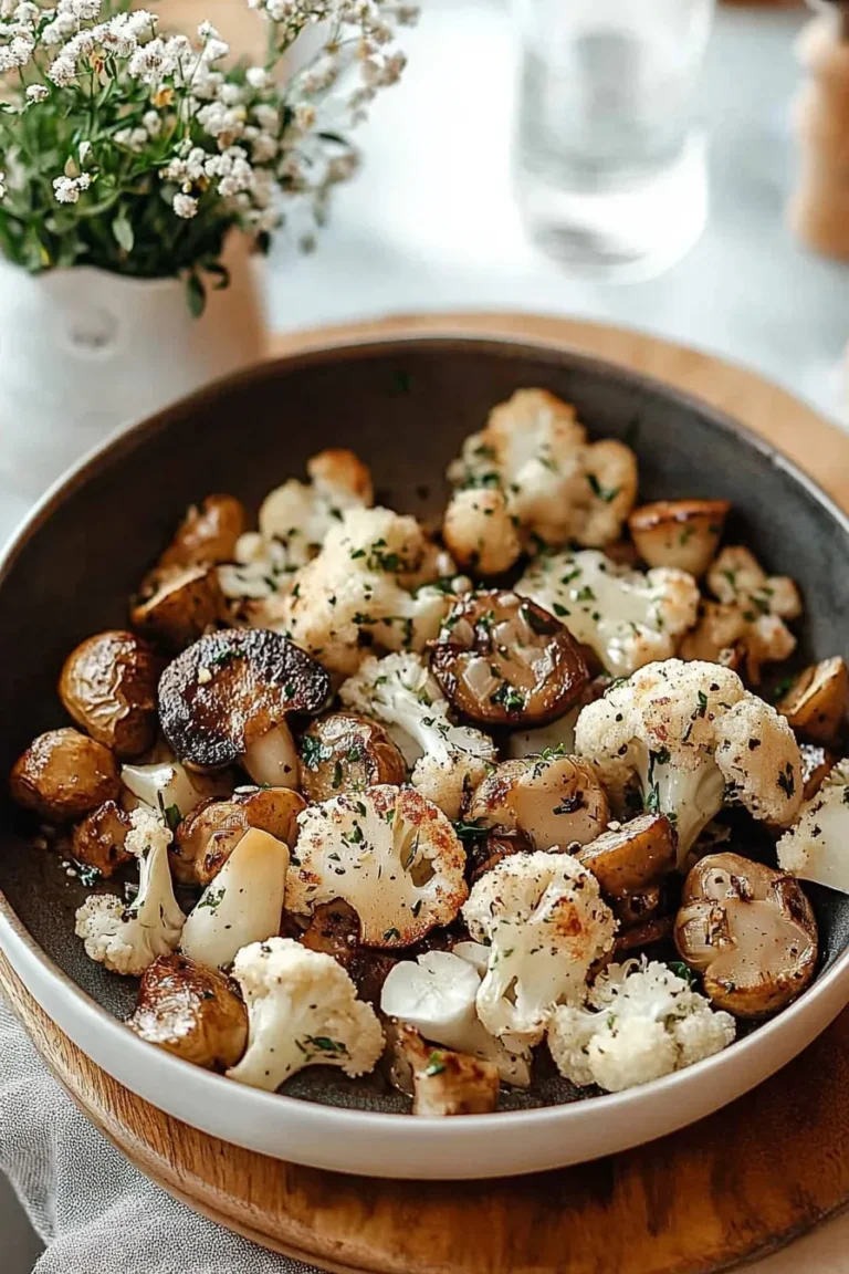 Garlic Cauliflower Mushroom Skillet