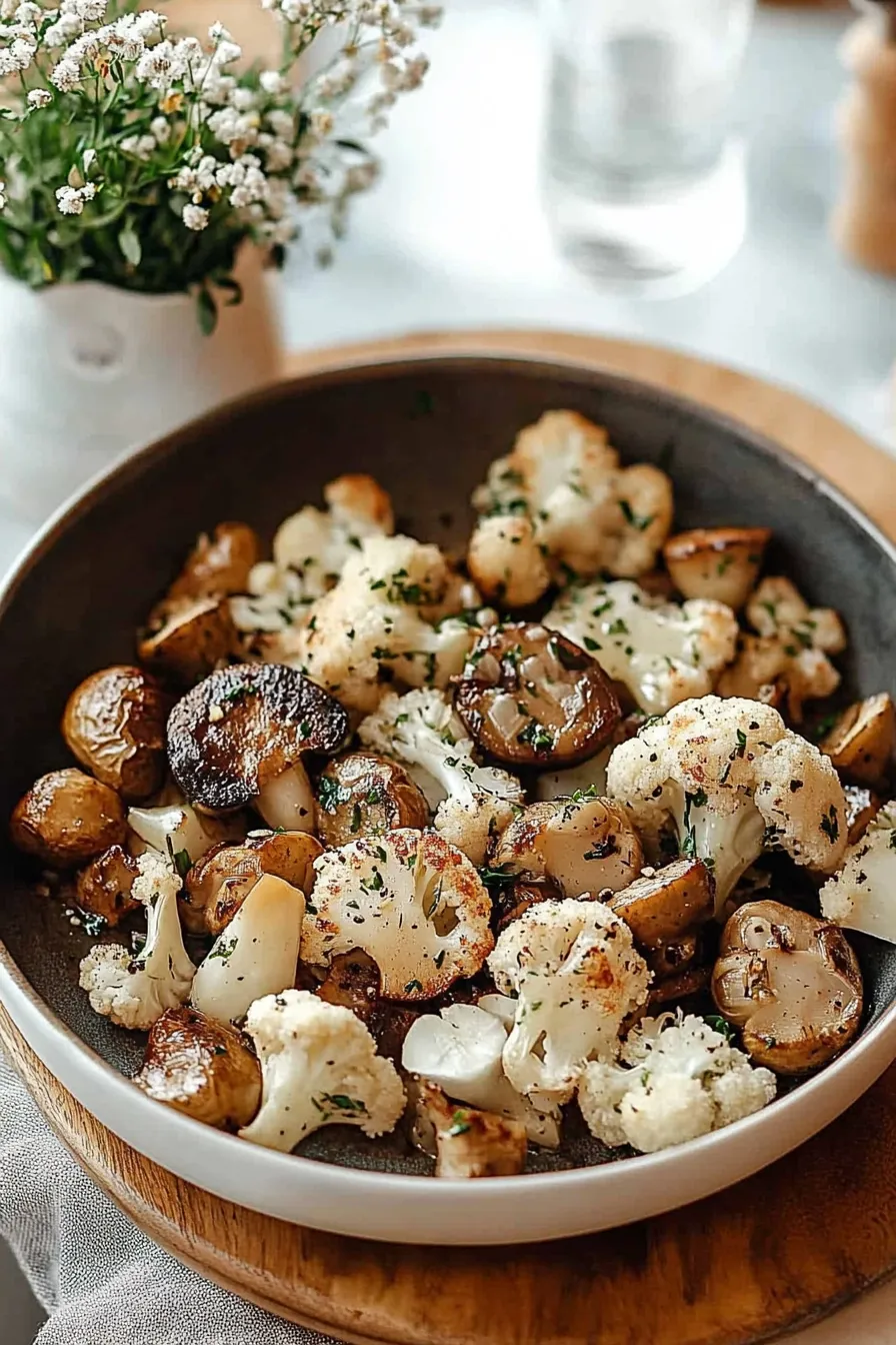 Garlic Cauliflower Mushroom Skillet