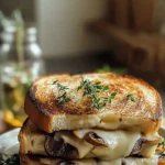 Garlic Mushroom Grilled Cheese - Delicious & Melty