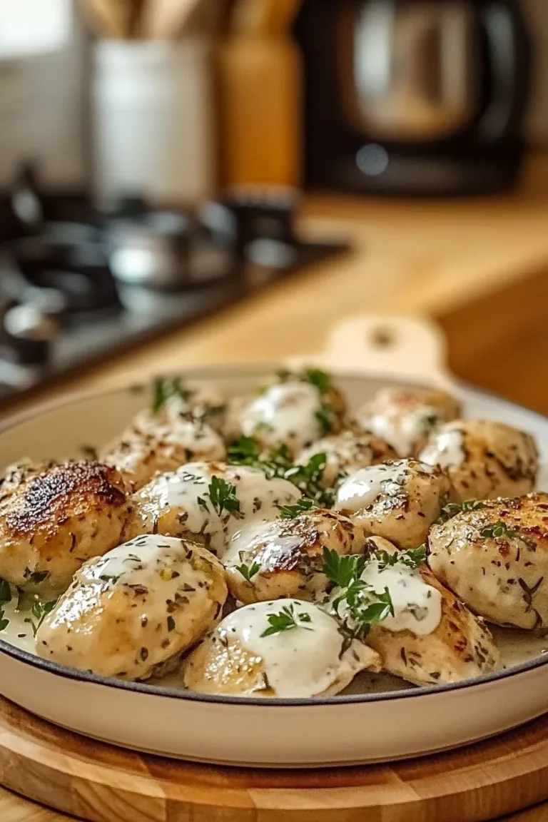 Garlic Parmesan Chicken and Potatoes Skillet on Table