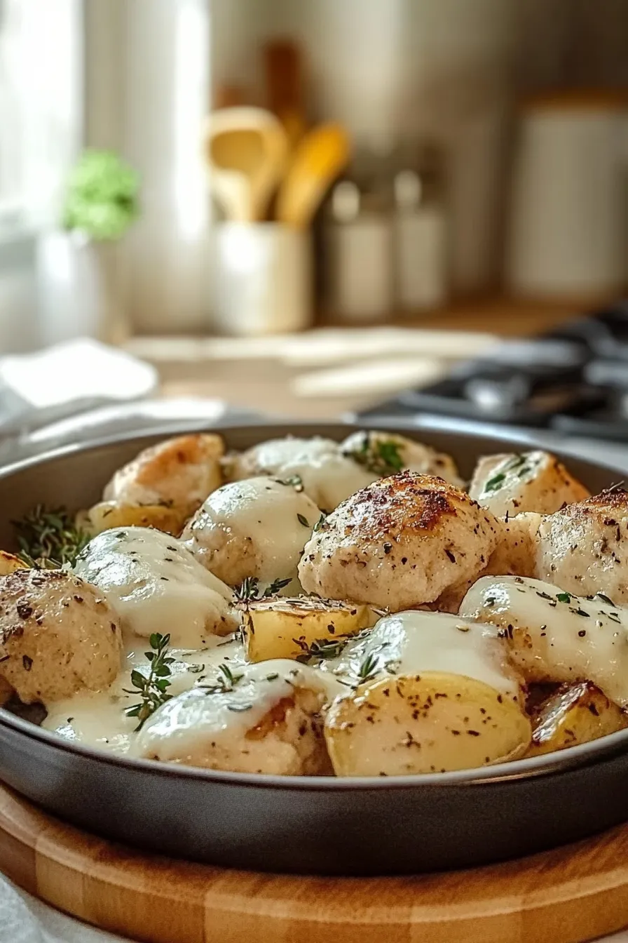 Garlic Parmesan Chicken and Potatoes Skillet