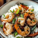 Garlic Shrimp Stir Fry in a Wok