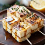 Grilled Halloumi Skewers with Lemon and Thyme