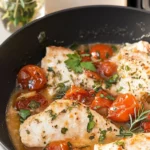 Healthy Chicken Pomodoro Skillet in a Cast Iron Pan