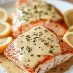 Delicious Honey Mustard Salmon Plated with Fresh Herbs