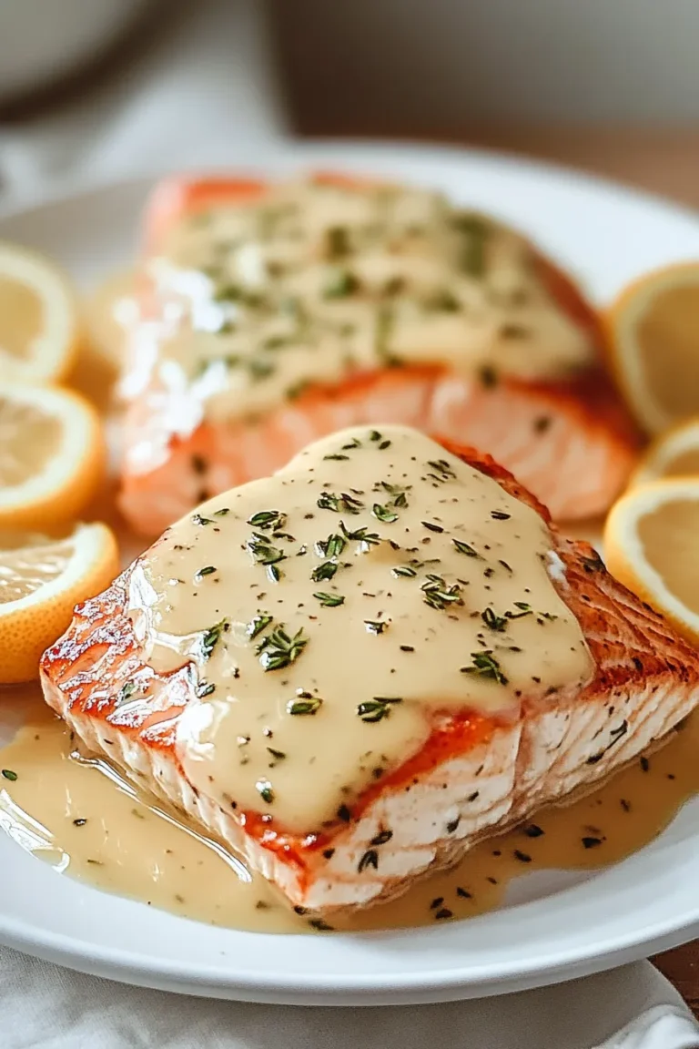 Delicious Honey Mustard Salmon Plated with Fresh Herbs