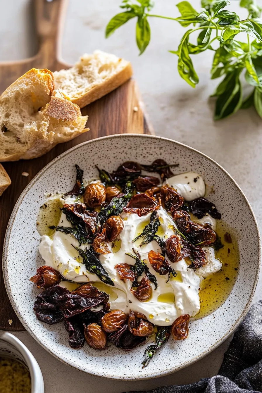 Honey Whipped Goat Cheese with Marinated Olives.