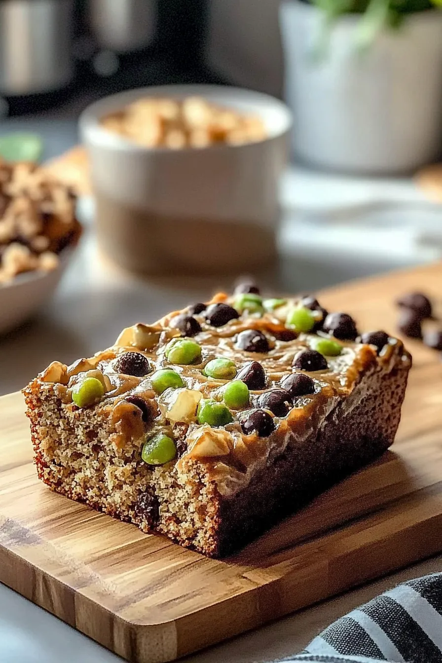 Delicious Chocolate Chip Zucchini Bread on a Plate