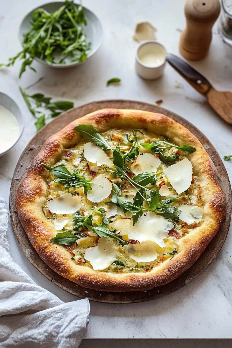 Lemon Artichoke Arugula Pizza Freshly Baked
