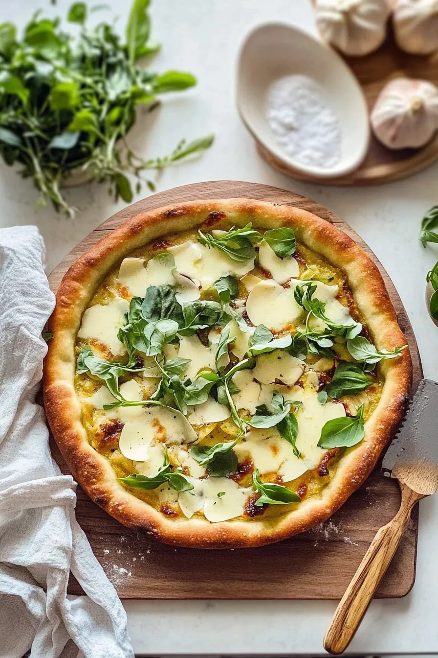 Lemon Artichoke Arugula Pizza