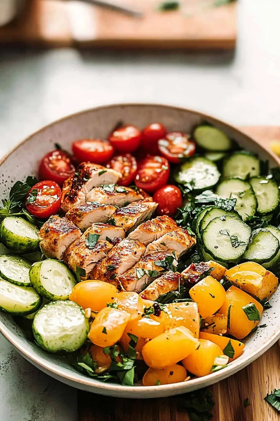 Vibrant Mango Chicken Salad in a Bowl