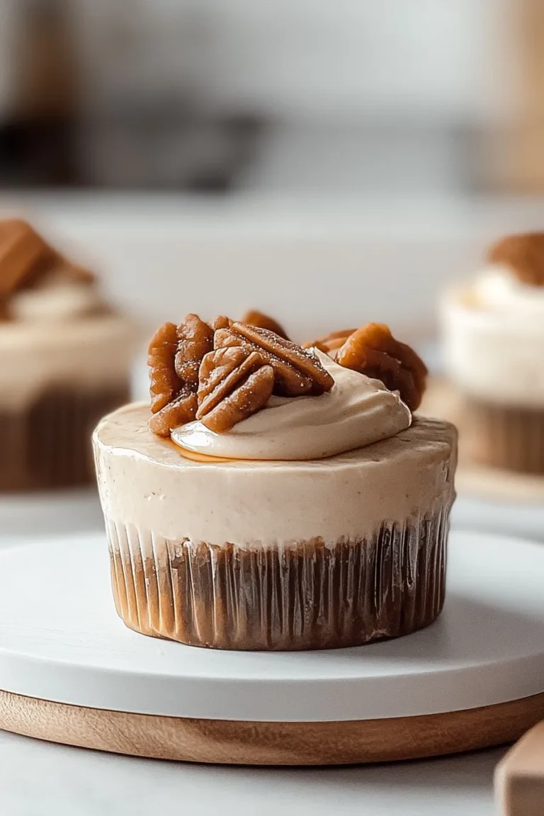 Mini Peanut Butter Cup Cheesecakes Ready to Serve
