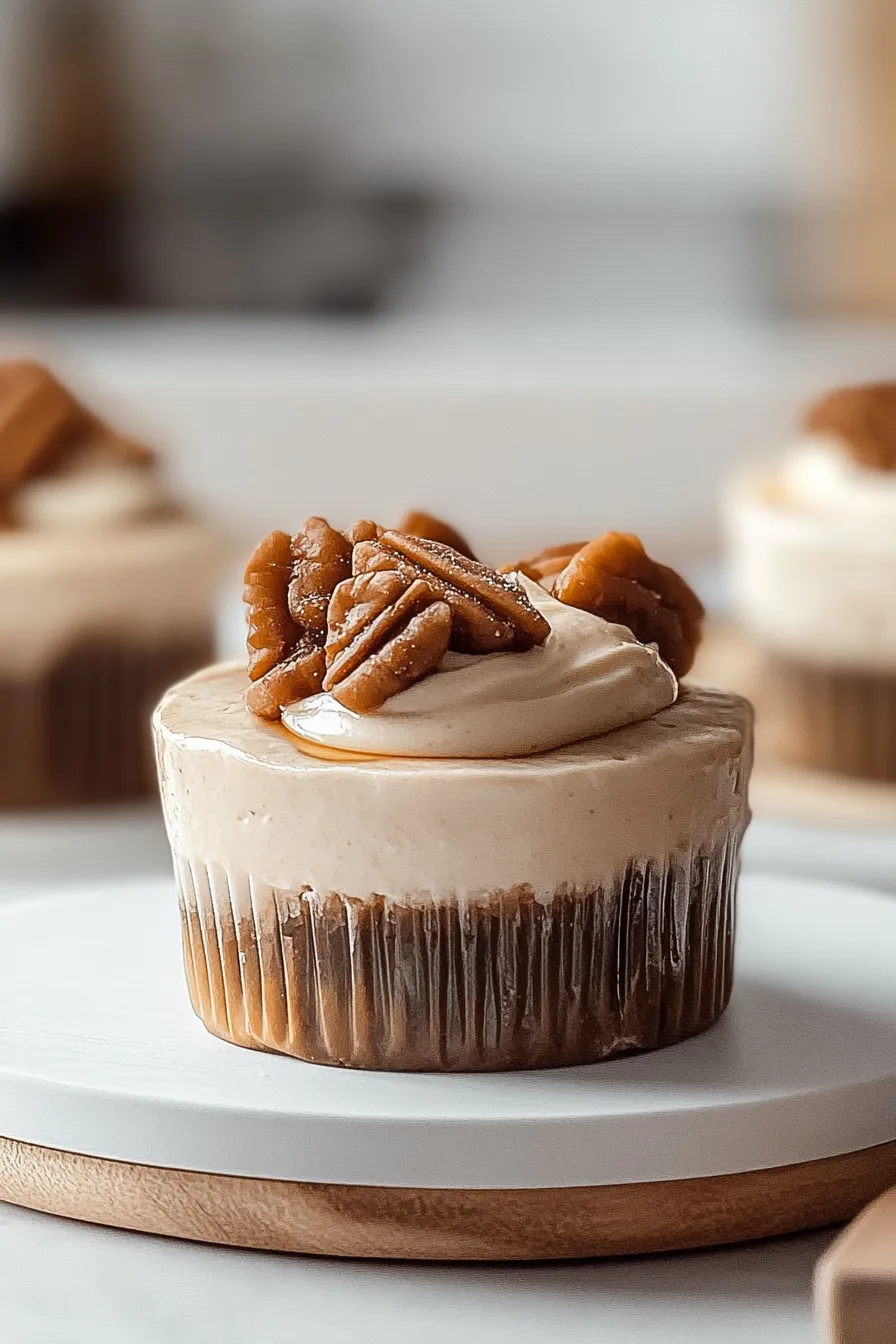 Mini Peanut Butter Cup Cheesecakes Ready to Serve